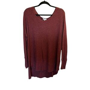 Susina high low plum purple tunic sweater size large